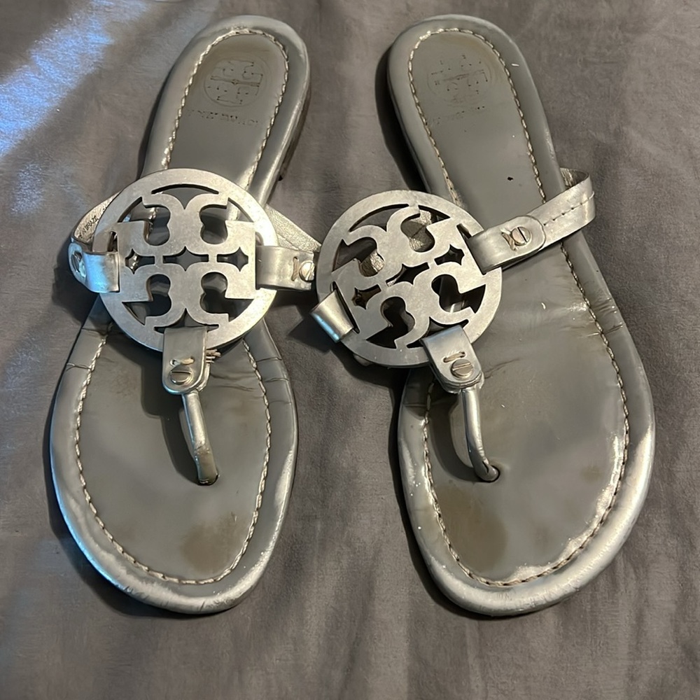 Tory Burch Miller Silver Sandals